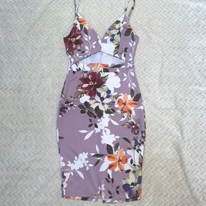 Lilac Floral Print Dress